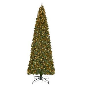 12 ft. Pre-Lit LED Alexander Pine Artificial Christmas Quick Set Tree with 2850 Tips and Warm White Lights