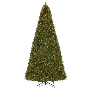 12 ft. Pre-Lit LED Wesley Spruce Artificial Christmas Quick Set Tree x 3854 Tips with 1500 Indoor Warm White Lights