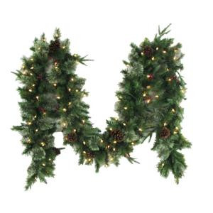 12 ft. Syracuse Cashmere Berry Artificial Garland with 100 Clear Lights