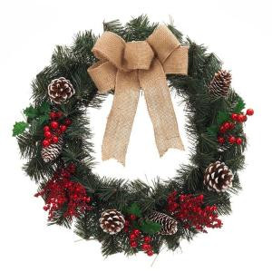 18 in. Unlit Decorated Artificial Wreath (Pack of 6)