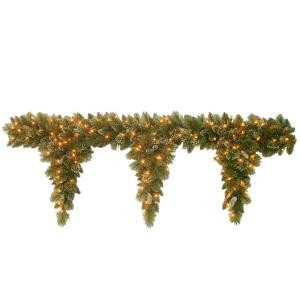 6 ft. Glittery Bristle Teardrop Garland with Clear Lights