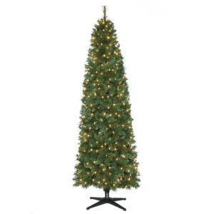 7 ft. Pre-Lit LED Wesley Pine Artificial Christmas Pencil Tree x 835 Tips with 300 UL Indoor Warm White Lights