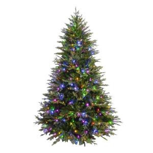 7.5 ft. Evergreen Quick-Set Artificial Christmas Tree with 550 Color Choice LED Lights