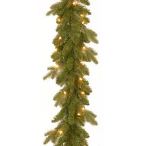 9 ft. Avalon Spruce Garland with Clear Lights