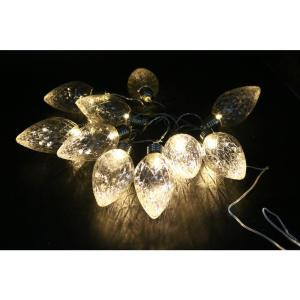 10-Light LED Light Bulbs Faceted Clear Decorative String Lights Decor (Set of 10)