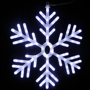 25 in. 102-Light White LED Hanging Snowflake Decor