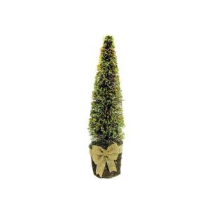 32 in. Rattan and Berries Christmas Tree and 20 LED Lights