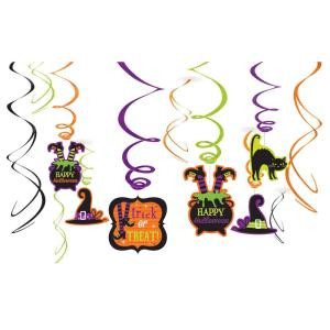 10 in. Witch's Crew Swirl Decorations (12-Count, 3-Pack)