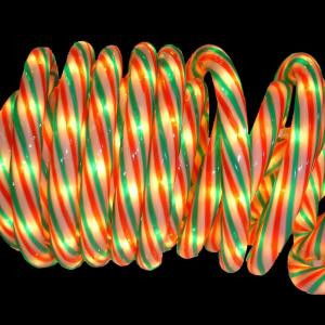 18 ft. 50-Light Red/Green Candy Cane Rope Light