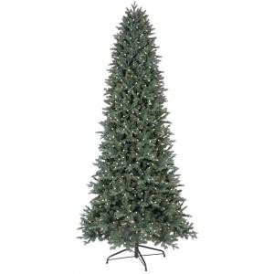 9 ft. LED Indoor Just Cut Deluxe Aspen Fir Artificial Christmas Tree with Color Choice Lights and 1-Plug