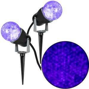 10.24 in. Projection Kaleidoscope LED Purple Light Stake (2-Pack)