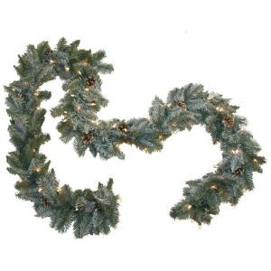 9 ft. Pre-Lit Siberian Branch Garland with Clear Lights