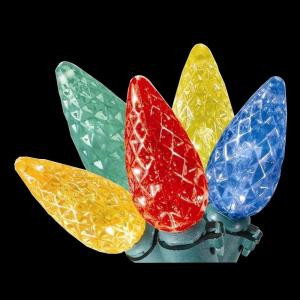 100-Light LED Multi-Color Faceted C6 Lights with 8-Functions