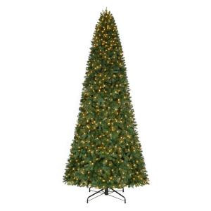12 ft. Pre-Lit LED Morgan Pine Quick-Set Artificial Christmas Tree with Warm White Lights