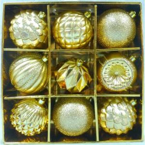 130 mm Gold Shatterproof Ornament (9-Count)