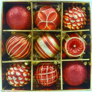 130 mm Red Shatterproof Ornament (9-Count)