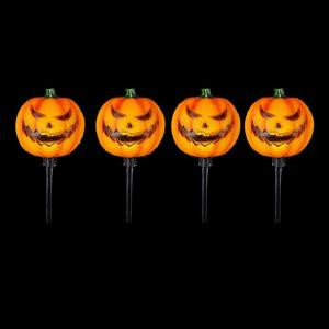 15 in. Scary Jack-O-Lantern Pathway Markers with LED Illumination (4-Pack)