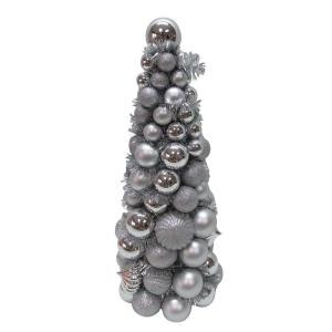 18 in. Silver Shatterproof Christmas Ornament Core Tree