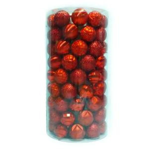 2.3 in. Shatter Proof Ornament Red (101-Piece)