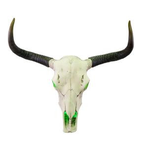 27 in. Hanging Halloween Texas Longhorn Skull with LED Illumination