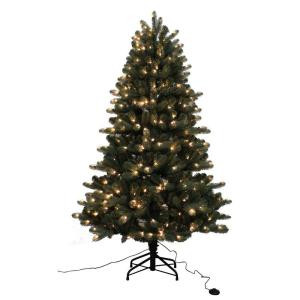 6.5 ft. Blue Spruce Elegant Twinkle Quick-Set Artificial Christmas Tree with 400 Clear and Sparkling LED Lights