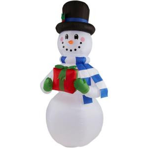 6.5 ft. H Inflatable Snowman with Present