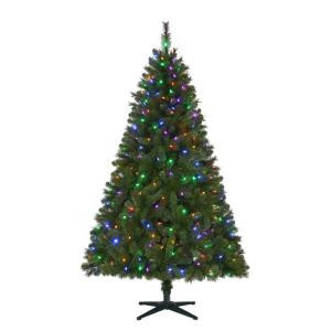 6.5 ft. Pre-Lit LED Wesley Artificial Christmas Tree with Color Changing Lights