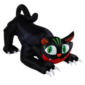 8 ft. LED Inflatable Black Cat with Projection Eyes