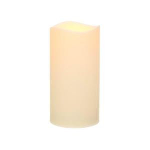 9 in. H Bisque Resin LED-Lit Candle with Timer