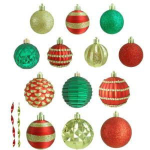 Red, Gold and Green Assorted Ornament (100-Count)