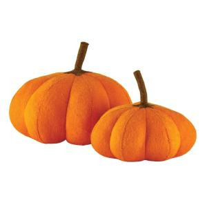 10 in. Orange Wool Felt Pumpkins (Set of 2)