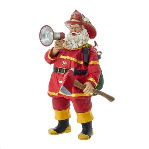 11 in. Fabriche Fireman Santa