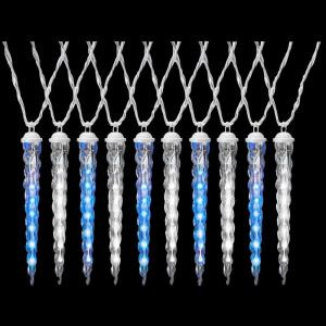 Shooting Star Effect Icy Blue and White Icicle Light Set (Count of 10)