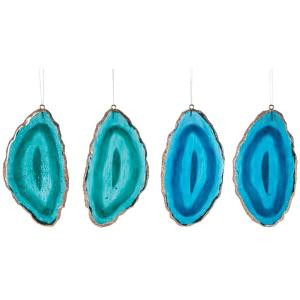 2.25 in. Gilded Agate Christmas Ornaments (Set of 6)