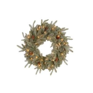 30 in. Feel-Real Alaskan Spruce Artificial Wreath with Pinecones