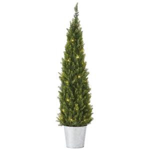 4 ft. Pre-Lit Cedar Artificial Christmas Tree