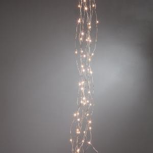 6 ft. 120-Light Warm White Silver Lights