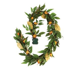 6 ft. Pre-Lit Garland with Gilded Pears