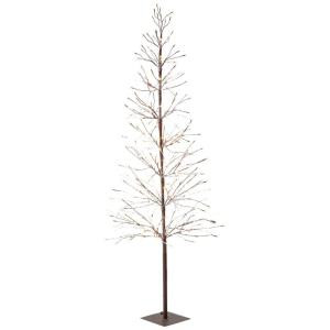 6 ft. Pre-Lit LED Snowy Brown Artificial Christmas Tree