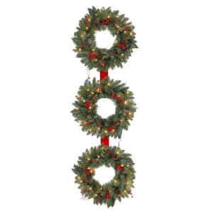 60 in. Winslow 3-Ring Artificial Wreath with 25 Clear Lights