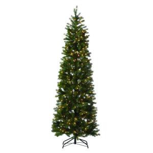 7 ft. Indoor Pre-Lit LED Downswept Douglas Fir Slim Artificial Christmas Tree