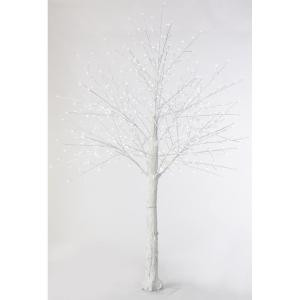 8 ft. Pre-Lit LED Snowy White Artificial Christmas Tree