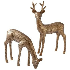 8.5 in. Etched Deer Figurines (Set of 2)