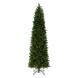 9 ft. Indoor Pre-Lit LED Downswept Douglas Fir Slim Artificial Christmas Tree