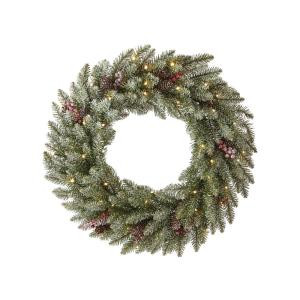 Snowy Dunhill Fir 24 in. Artificial Christmas Wreath