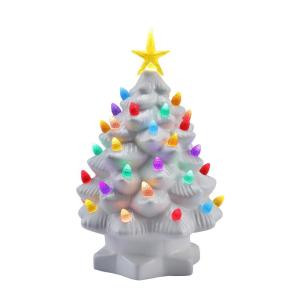 10 in. White Nostalgic Christmas Tree with LED's