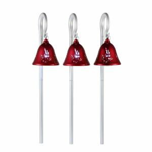 44 in. Red Musical Pathway Bells with Shepherd's Hooks (Set of 3)