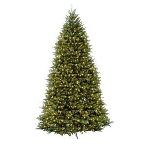 12 ft. Pre-Lit Dunhill Fir Hinged Artificial Christmas Tree with Clear Lights