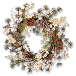 24 in. White Berry Holiday Artificial Wreath