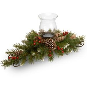 30 in. Frosted Berry Centerpiece and Candle Holder